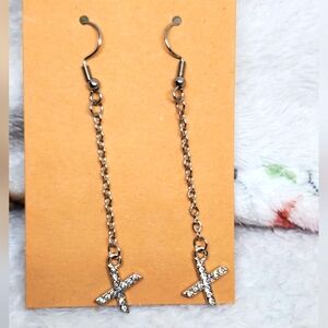 7/$10 X Initial Earrings, New